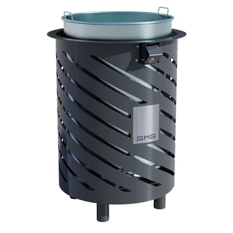 Ground-mounted litter Bin GM 100 open