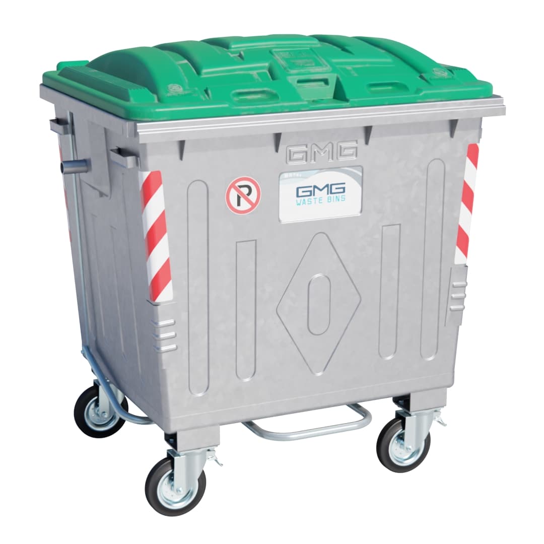 METAL BIN 130L - HEAVY DUTY REFUSE BIN WASTE RUBBISH COAL BIN